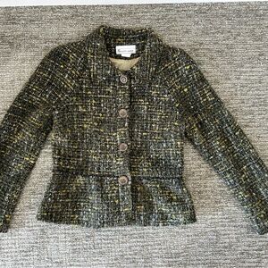 Elliott Lauren Green Tweed Blazer